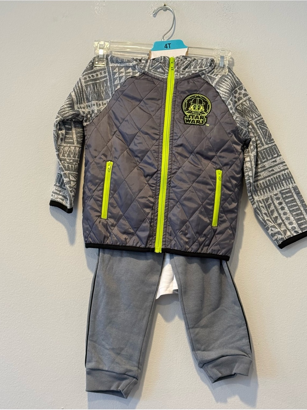 Star Wars Kids Boys 3-pc Sweater Fleece Set Hoodie+shirt+pants Size 4T - Picture 12 of 13
